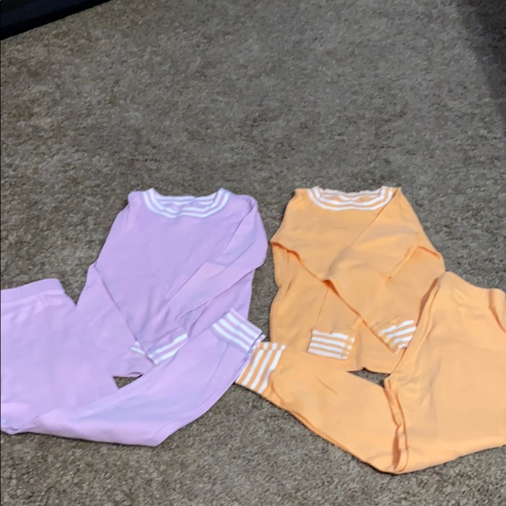 Orange and purple matching sets